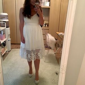 White dress with lace finish
